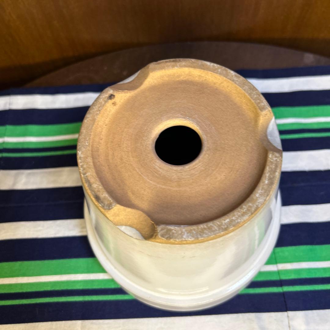 美品 白の塗鉢3個セット、貫入入り2点20cm,19cmと貫入なし1点16㎝