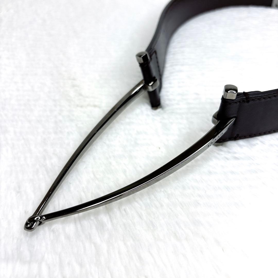 一級品✨GUCCI グッチ ホースビットベルト　シルバー金具　イタリア製
