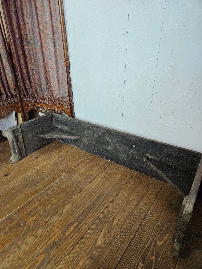 フランスアンティーク 古い木のベンチ プリミティブ チェア 長椅子 飾り台 花台