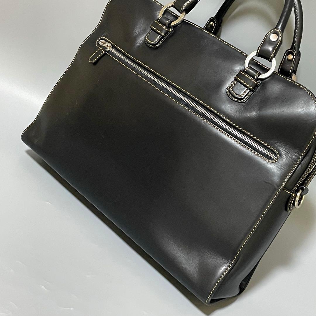 GOLD PFEIL ゴールドファイル レザー ビジネスバッグ 黒 使用感少な目