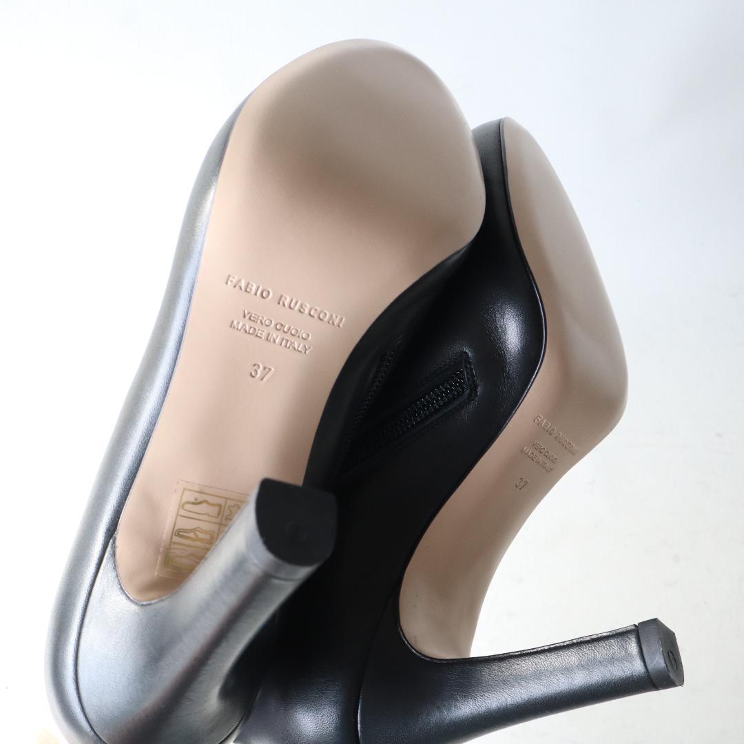 未使用ファビオルスコーニ　サイドジップブーティ黒37 24cm　8.5cmヒール