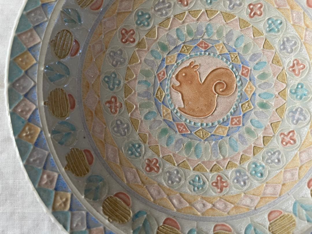 中村かりん　リス　どんぐり　秋　イッチン大皿