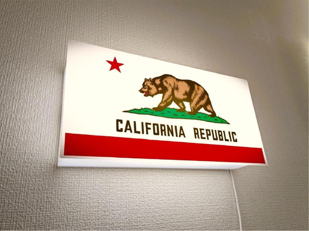 カリフォルニアリパブリック 熊 看板 置物 アメリカン雑貨 ライトBOX