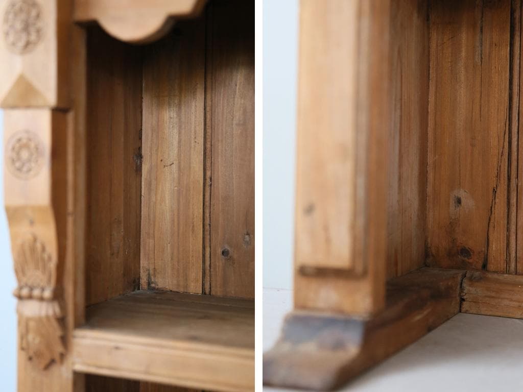 英国アンティーク木製ブックシェルフ/本棚/食器棚/飾り棚/ラック(88-81-2