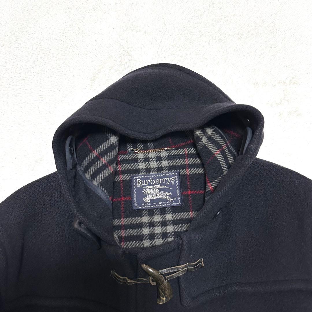 希少　Burberry ダッフルコート　ノバチェック　ネイビー　ウール
