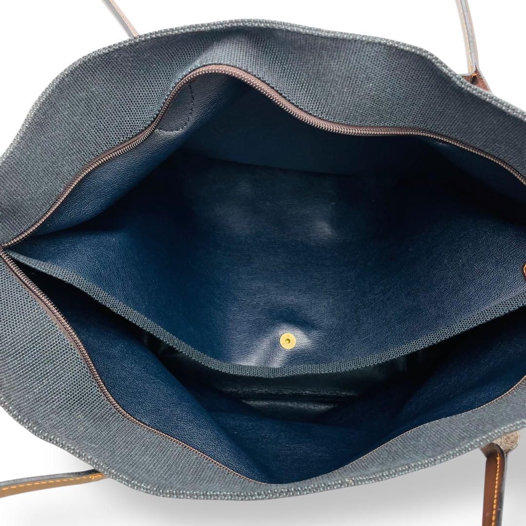 美品 Herve Chapelier トートバッグ キャンバス ネイビー 舟型