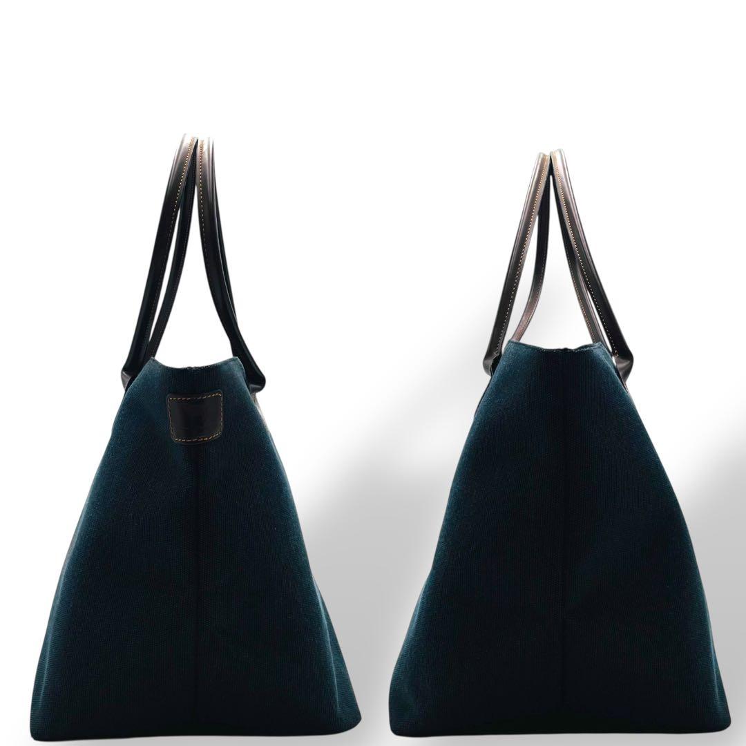 美品 Herve Chapelier トートバッグ キャンバス ネイビー 舟型