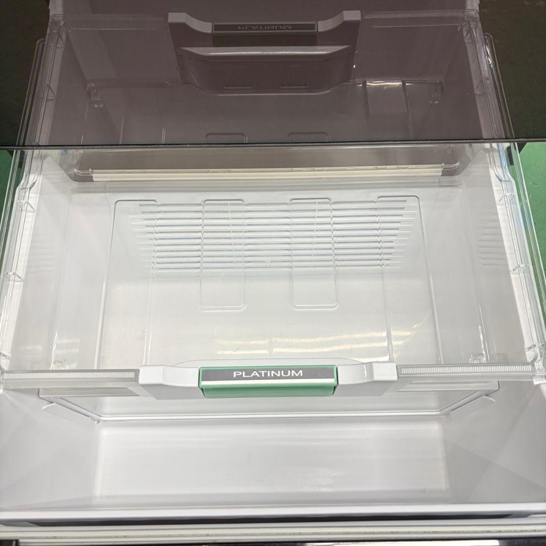 635 鏡面　ガラストップ　5ドア　ファミリー　冷蔵庫　大型　右開き　400L強