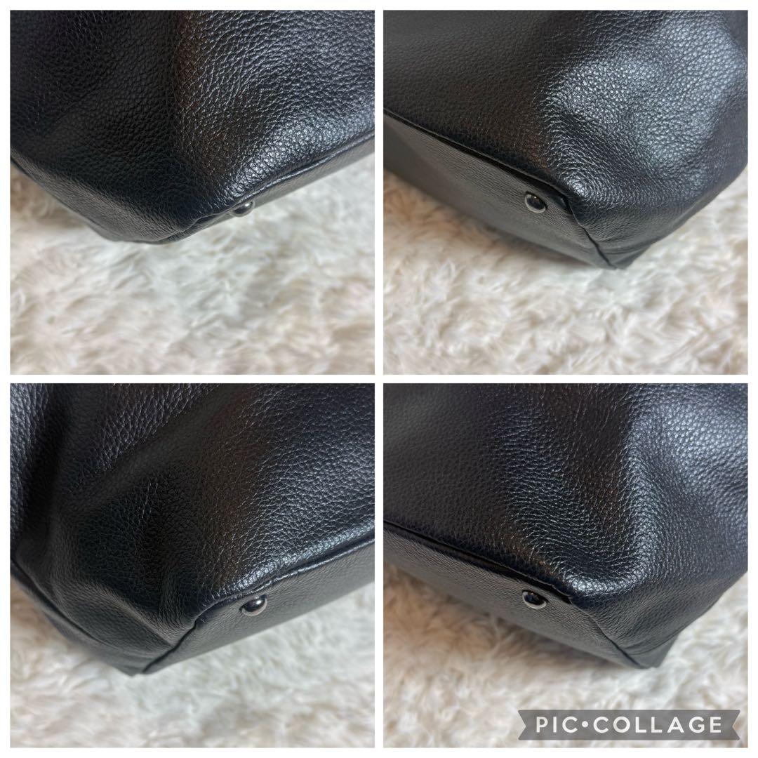 ほぼ未使用 ear PAPILLONNER レザーフラップ2WAYバッグ S 黒