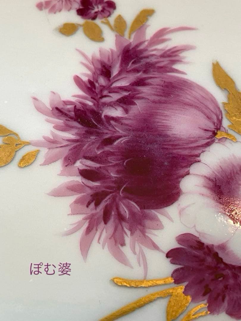 【アンティークマイセン】18世紀／楕円皿 トレイ「カマイユ／印象主義の薔薇」