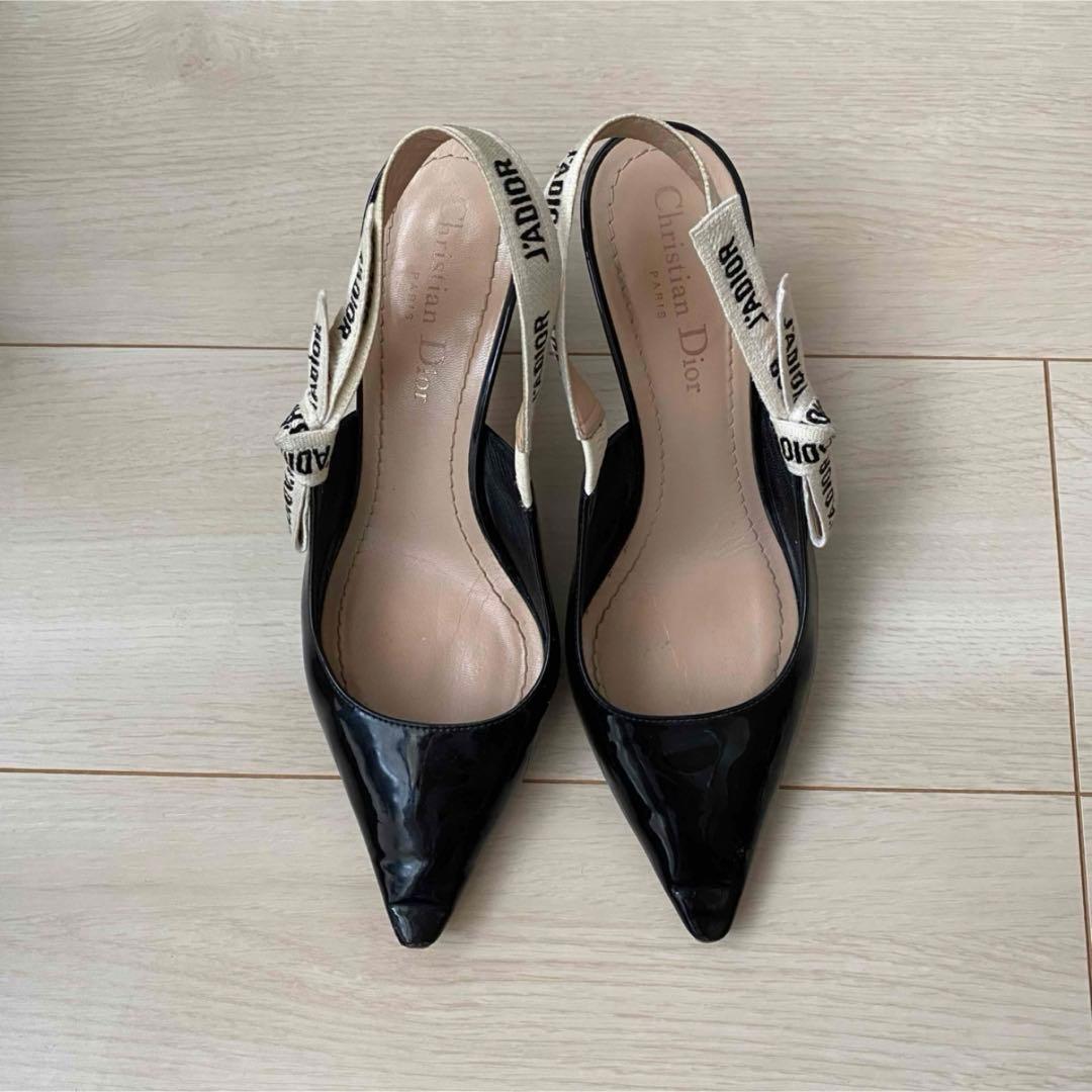 Christian Dior スリングバックパンプス ブラック 36.5