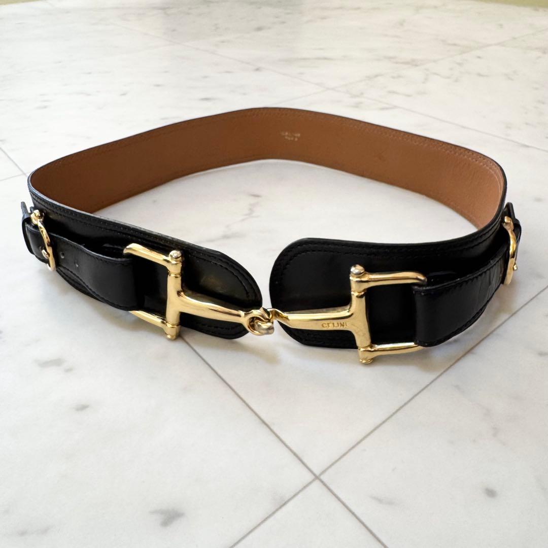【CELINE】セリーヌ ホースビット ベルト レザー 金具 ヴィンテージ