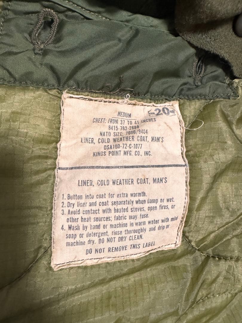 【名作 M-65 モッズコート】米軍実物 70s MEDIUM フルセット