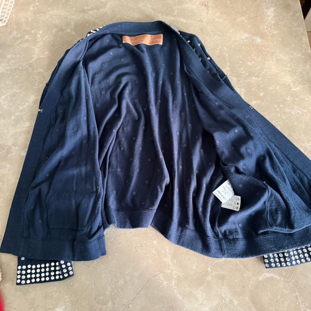 美品★定価17万円★Zhor&nema★美しいクリスタルイージーカーディガンM