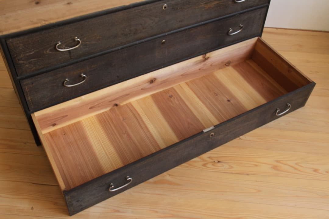 ローボード　引き出し　木製　M009　古道具　古家具　ビンテージ　アンティーク