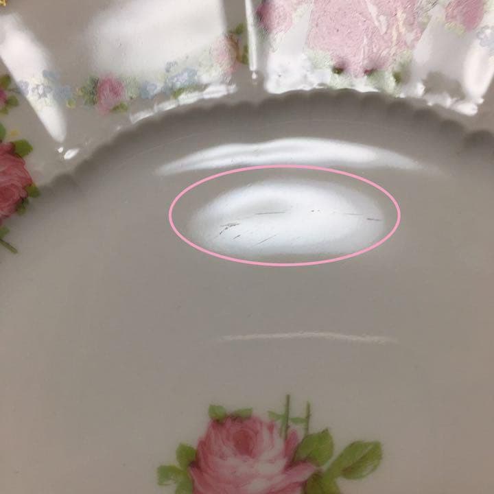 クリスマスセール♪フランス☆ローズプレート(4枚)皿FRANCE DEPOSE