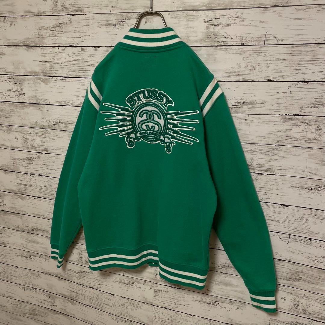 425【入手困難】ステューシー♤刺繍ビッグロゴ　スタジャン　即完売モデル　美品