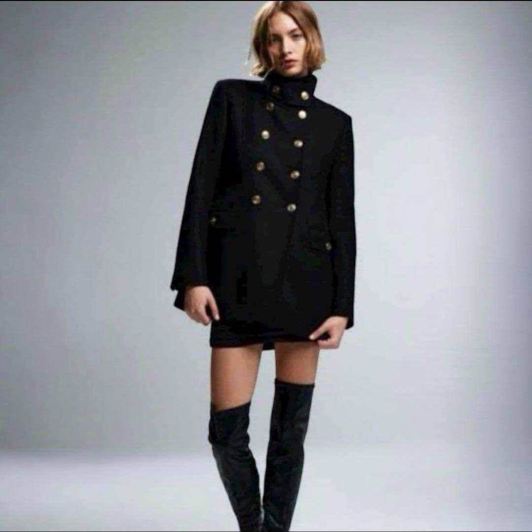 ZARA MANTECO ブラック ピーコート