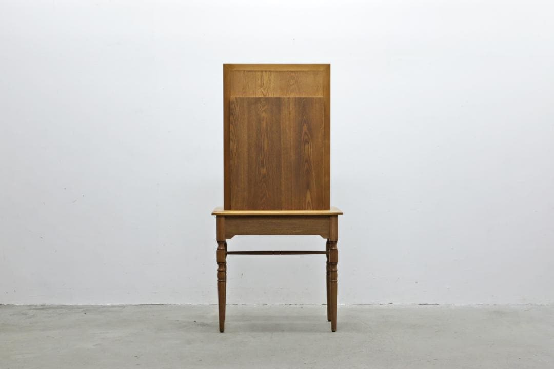 クラシカル タモ材 ドレッサー 鏡台 カット台 ミラー デスク サロン 木製