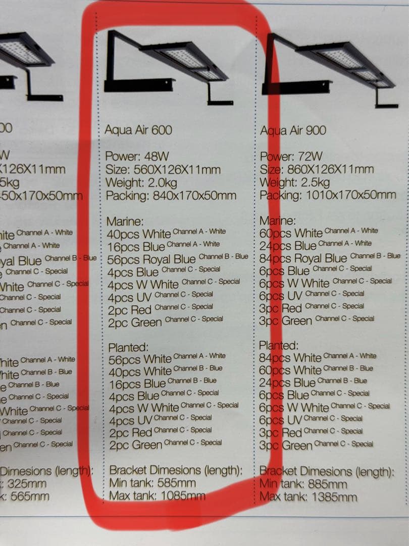 MICMOL AQUA Air 600 LEDライト