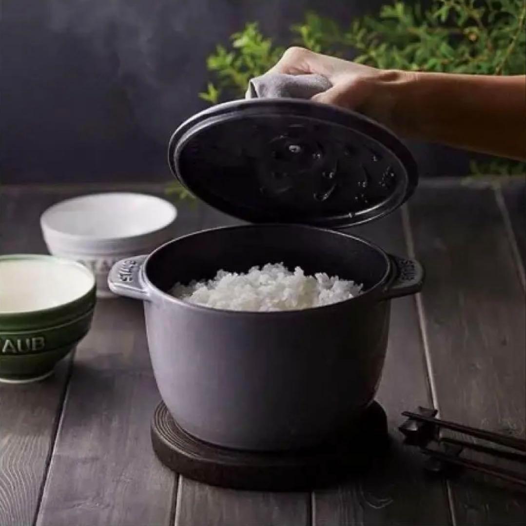 【新品】staub 黒 ストウブ ラ ココット デ ゴハン GOHANS M