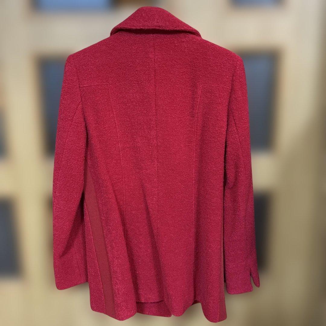 LAGERFELD レッド ウール ピーコート　ヴィンテージ