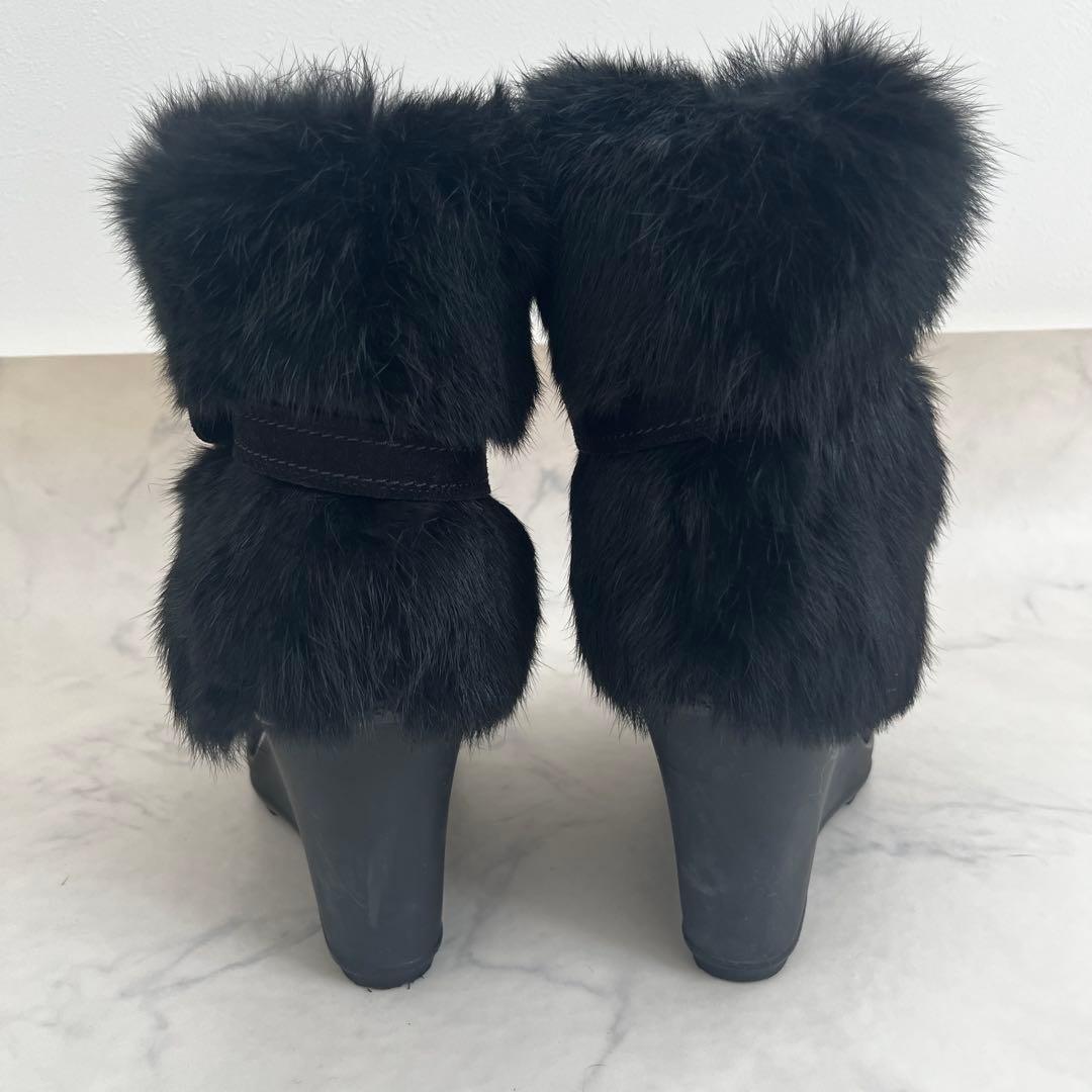 Salvatore Ferragamo ショートファーブーツ ガンチーニ