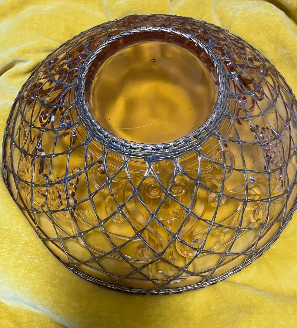 フルーツ皿　菓子皿　ガラス製　ぶどう柄　ヴィンテージ　アンティーク