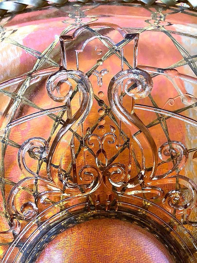 フルーツ皿　菓子皿　ガラス製　ぶどう柄　ヴィンテージ　アンティーク