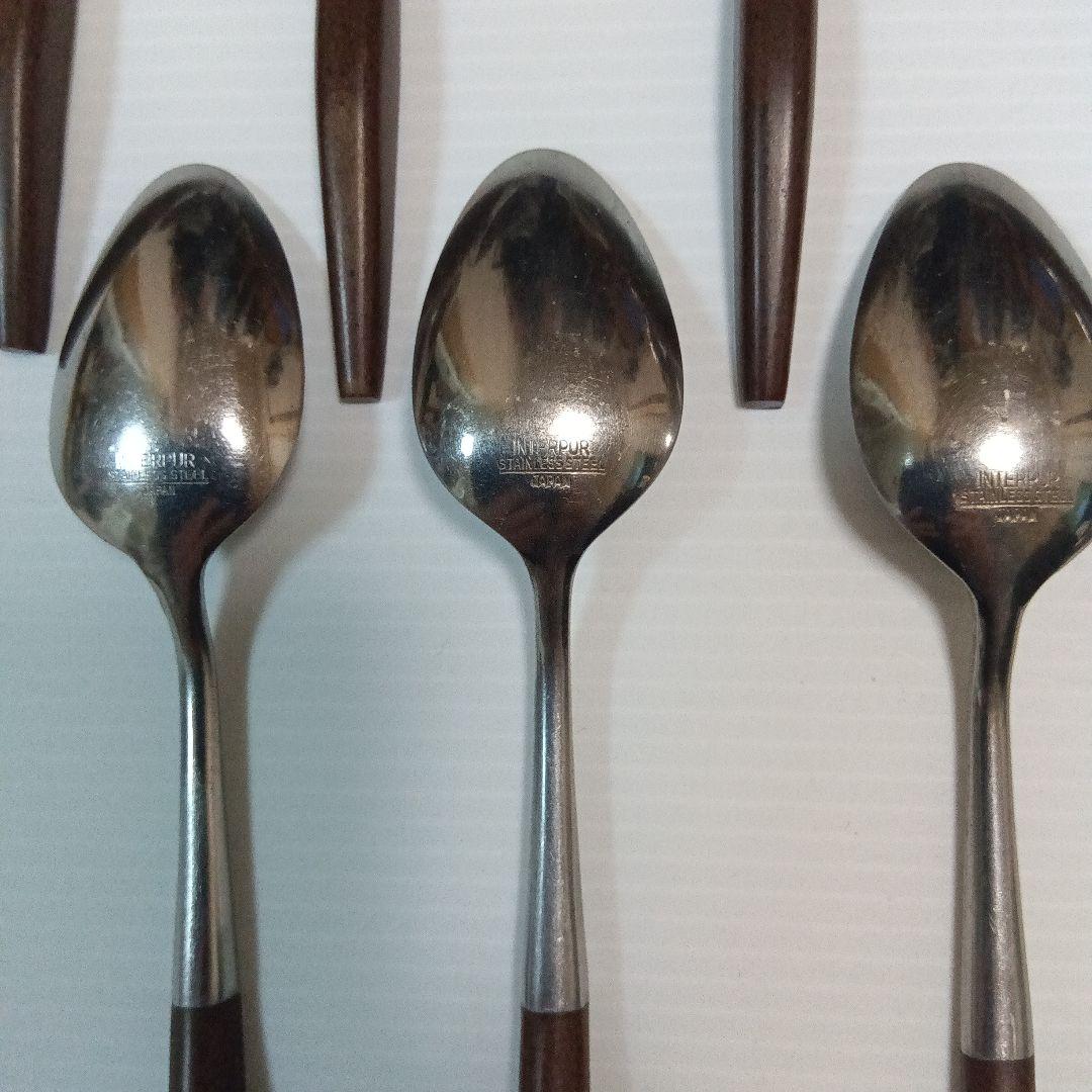 ミッドセンチュリー　カトラリー　フォーク/ ナイフ／スプーン２種　３セット12本