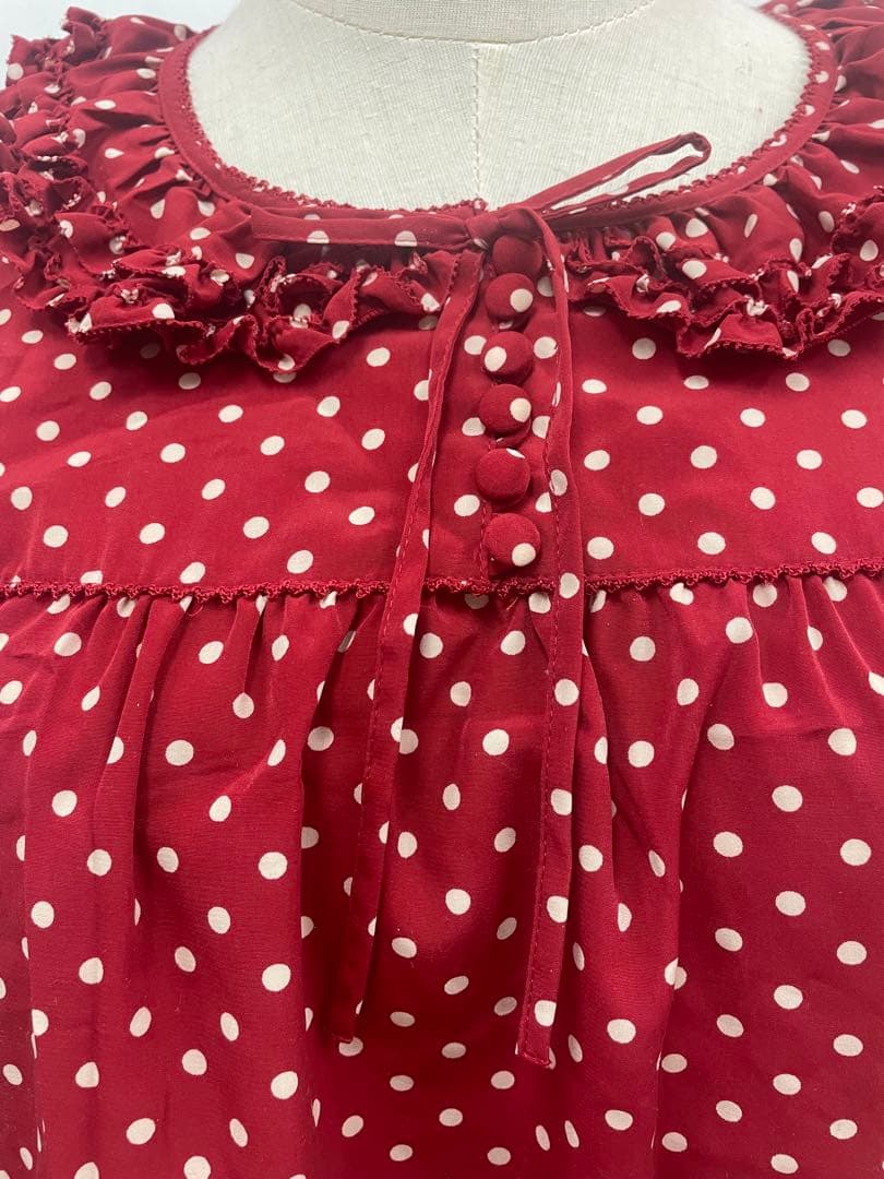 ❣️極美品❣️ピンクハウスドッド柄 ピンタック ピコフリル❣️春のお出かけに