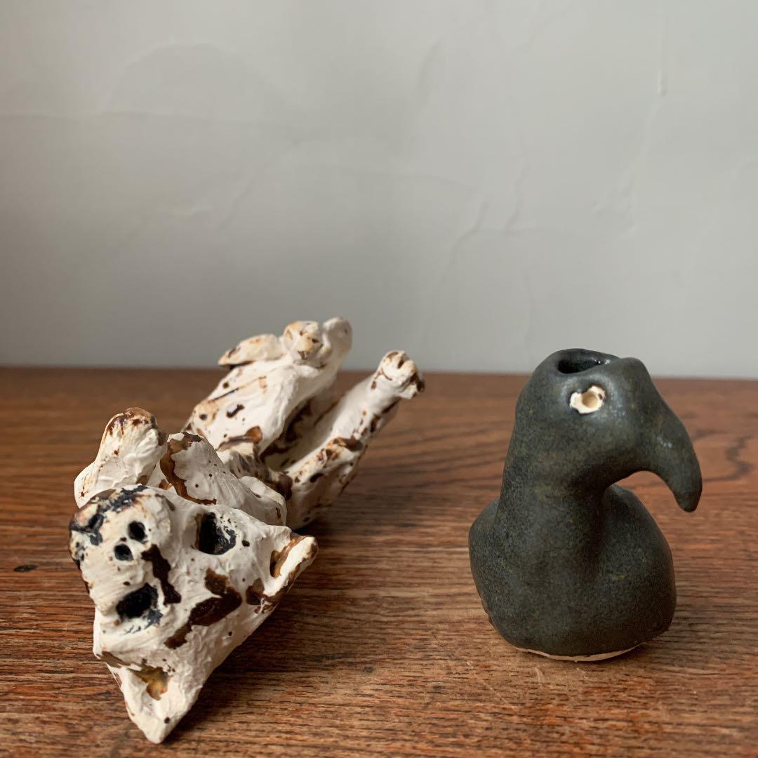確認用　妻の作った　猫お墓シリーズ　鳥葬　陶芸　骨になっていく猫　ハゲタカ
