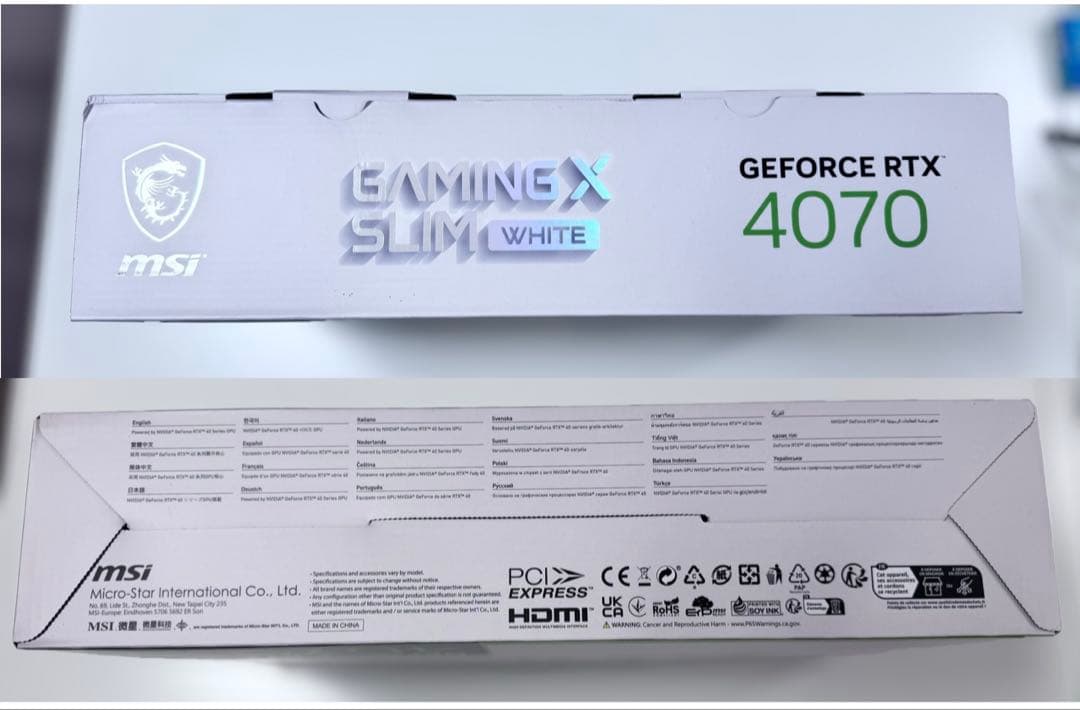 グラフィックボード・グラボ・ビデオカード GeForce RTX4070 GAMING X SLIM WHITE 12GB