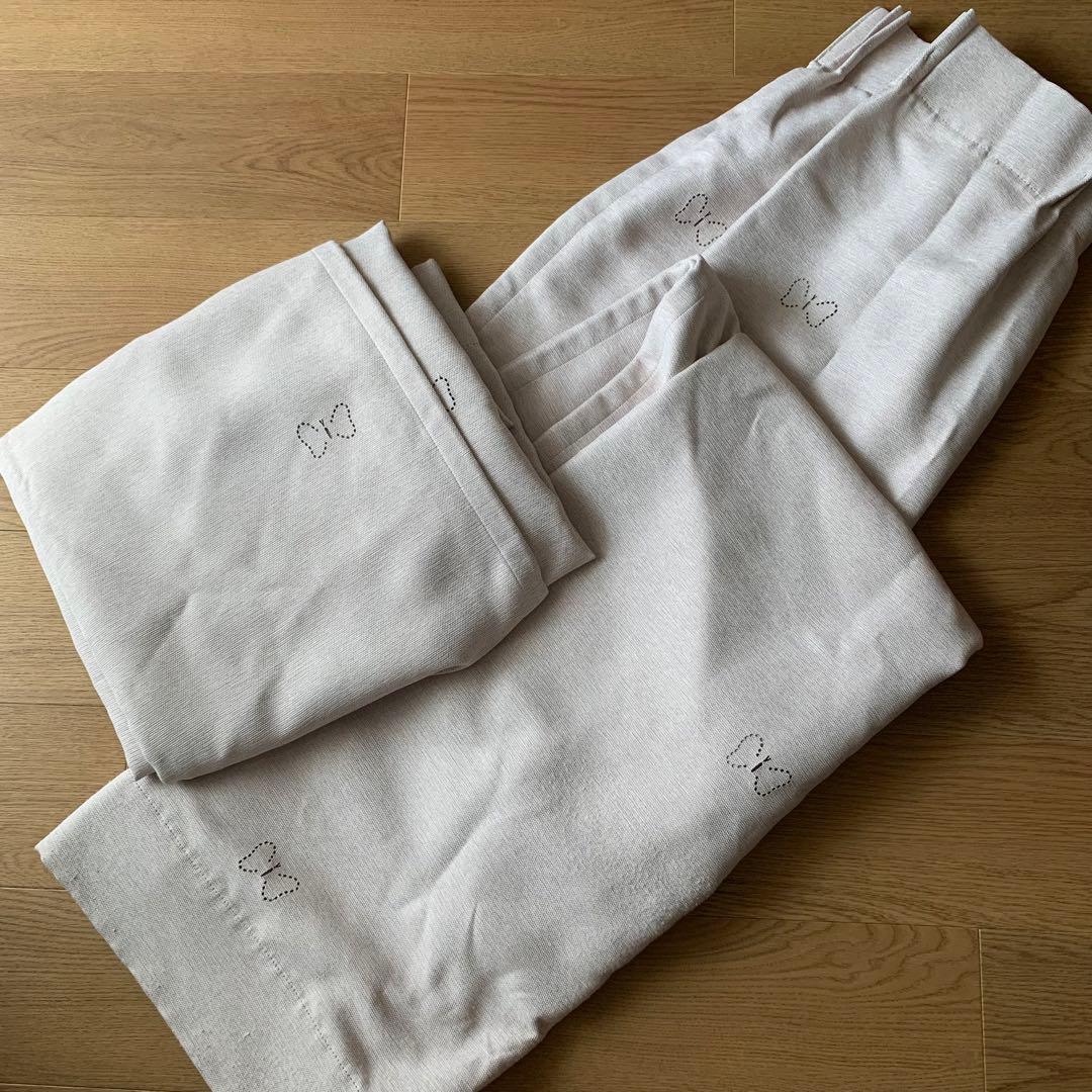 【約190×100】unico 遮光カーテン LEPATTAVA ピンク　蝶