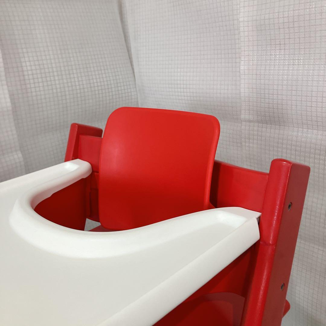 美品 ストッケ トリップトラップ レッド シリアル4 送料無料 キッズ チェア
