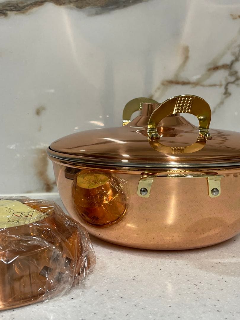 新潟県燕市新光金属のしゃぶしゃぶ鍋　未使用品　銅の輝きが美しい品