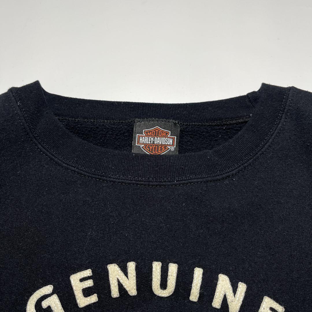 ハーレーダビッドソン スウェット XL 黒 ブラック ワッペン 7349