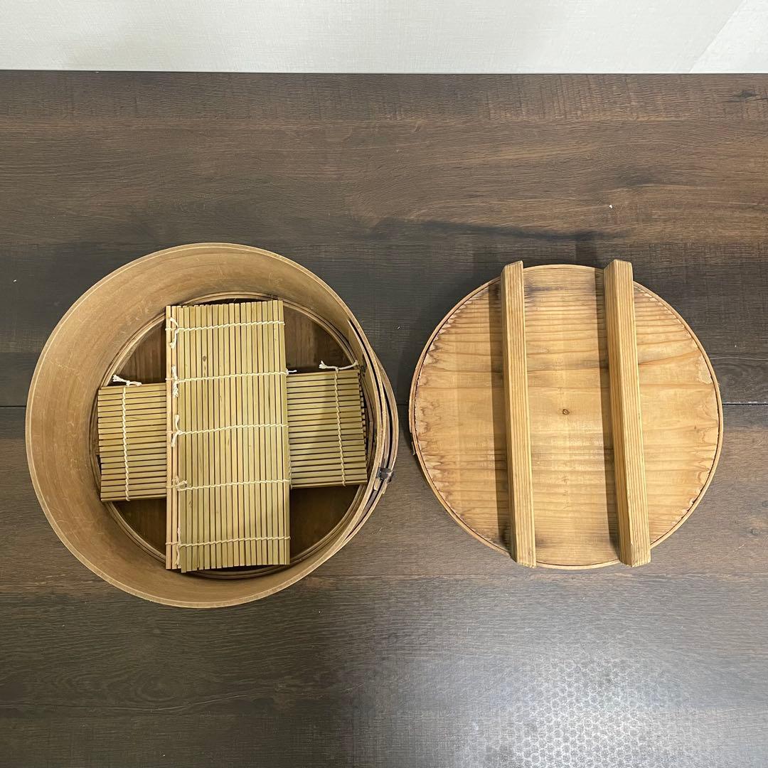 【12月限定】餅つき 蒸し器 和せいろ3段羽釜セット 木製昭和レトロお正月古民家