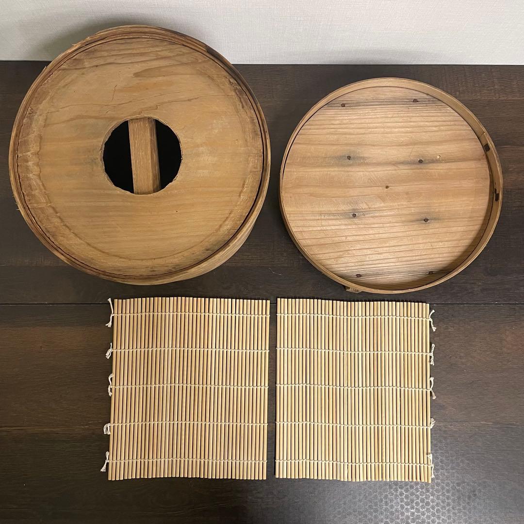 【12月限定】餅つき 蒸し器 和せいろ3段羽釜セット 木製昭和レトロお正月古民家