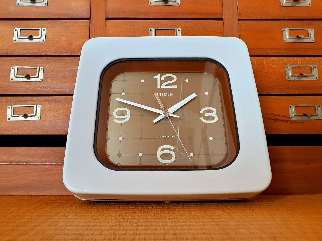 70's　CITIZEN　掛け時計　ミッドセンチュリー　ホーロー　琺瑯