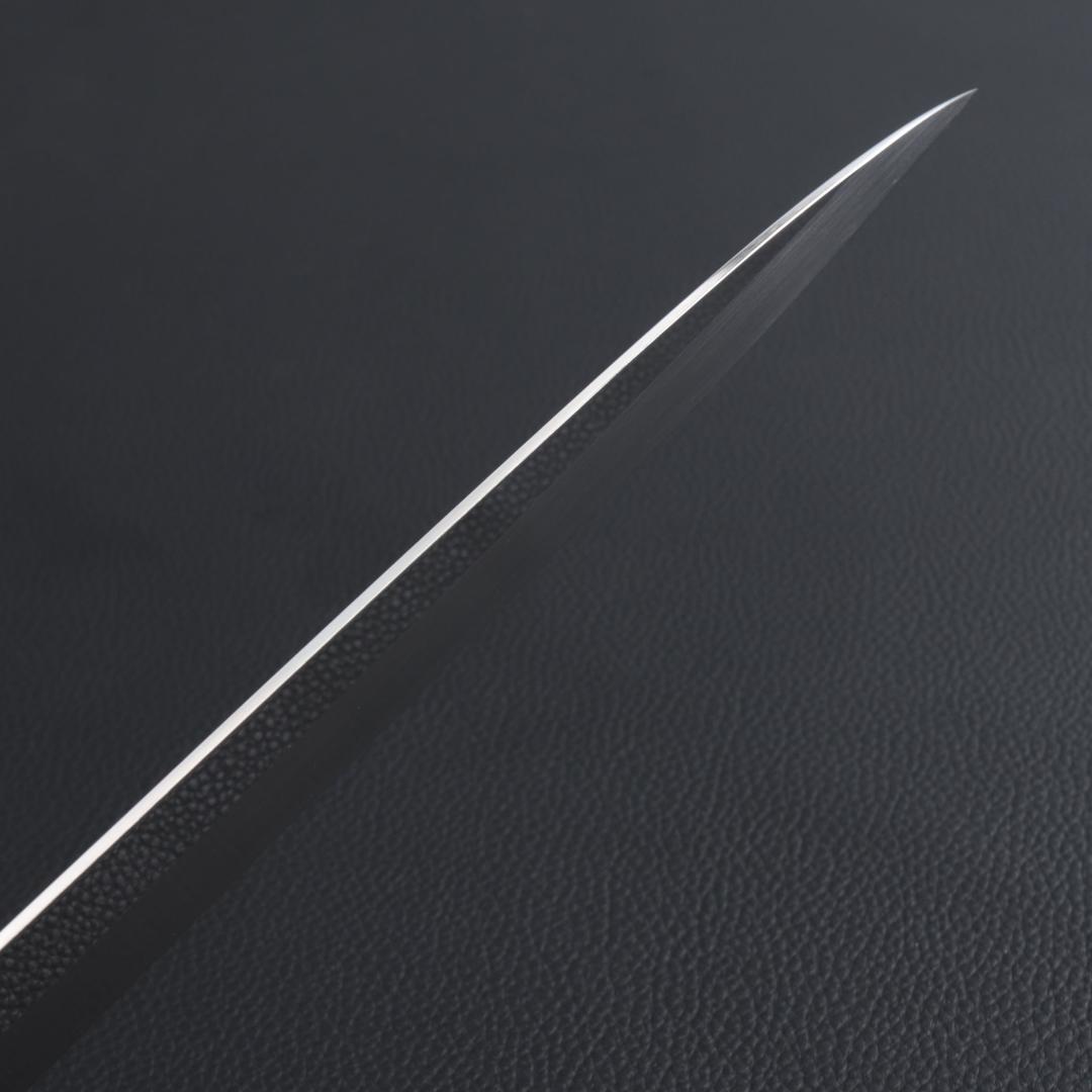 9041梵静刃物 極薄柳刃包丁 厚み1.7mm鏡面仕上げ 尺 黒檀黒水牛角八角柄