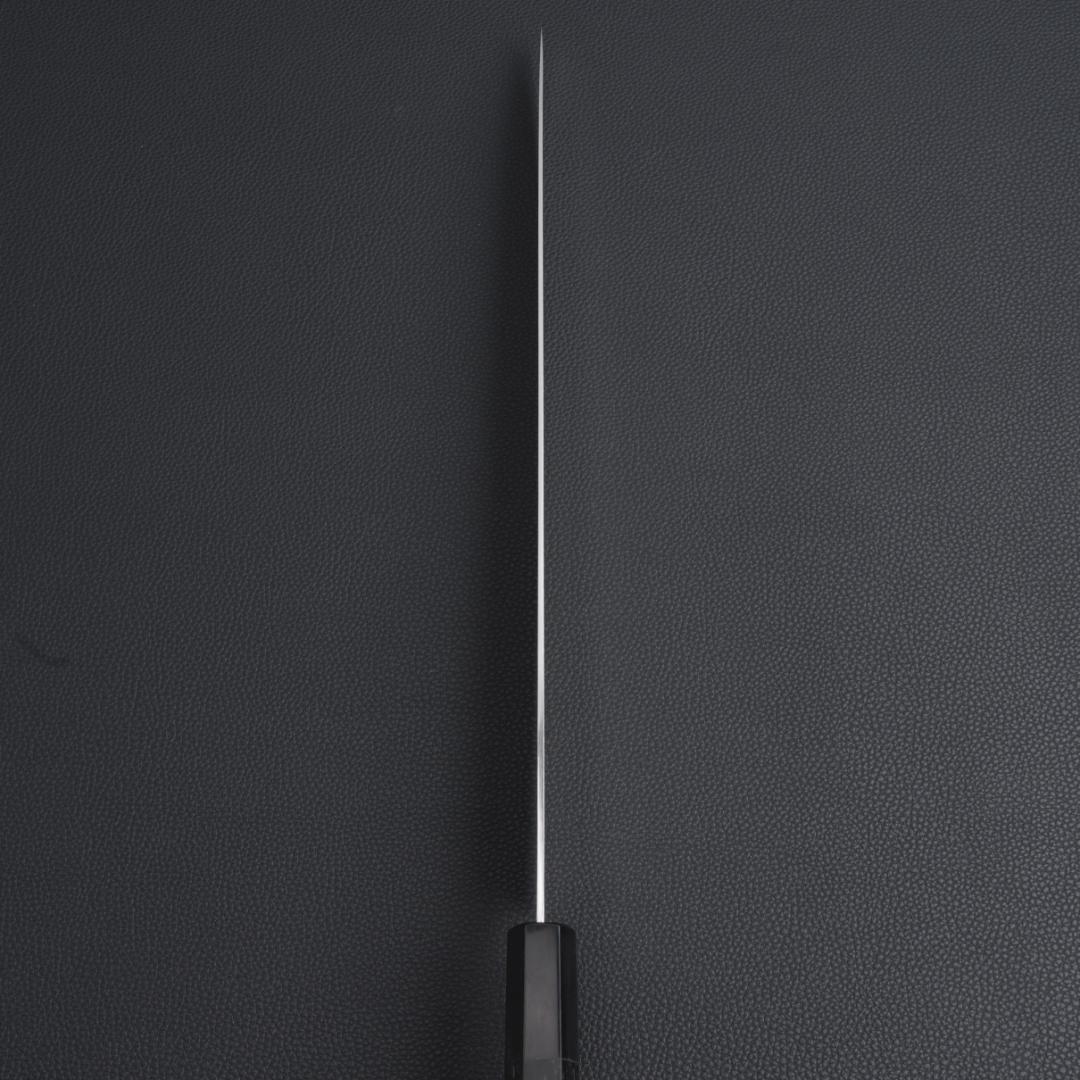 9041梵静刃物 極薄柳刃包丁 厚み1.7mm鏡面仕上げ 尺 黒檀黒水牛角八角柄