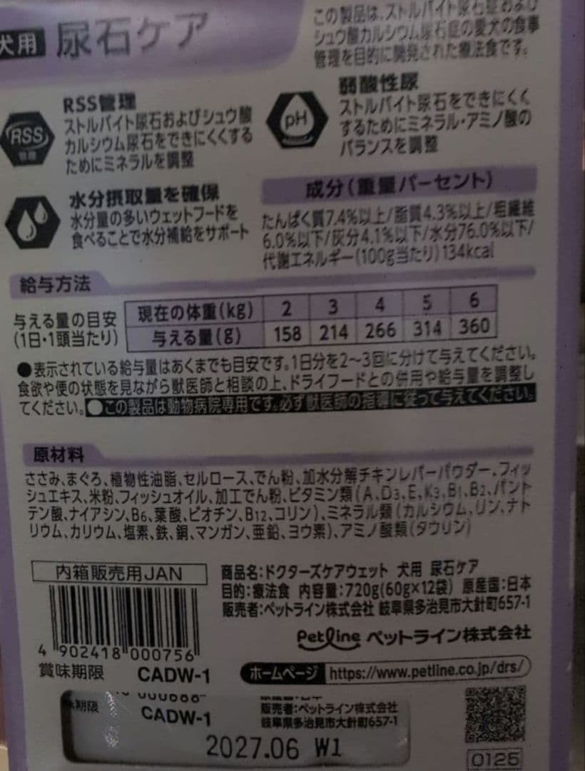 Dr's Care 犬用尿石ケア 60g×48袋