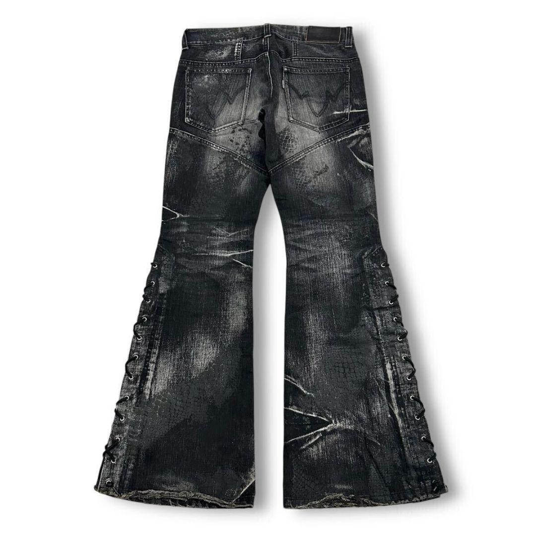 パンツ tornadomart coating python laceup denim