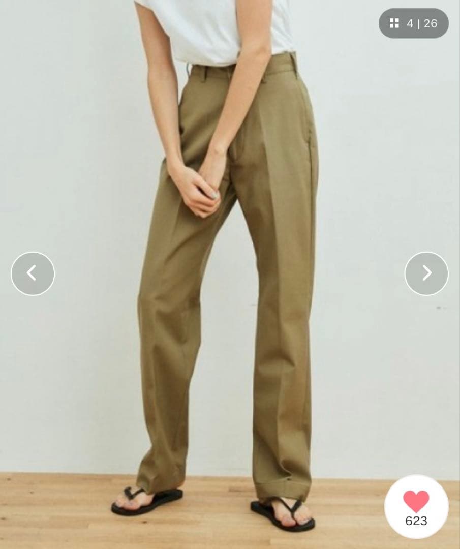 THE SHINZONE/シンゾーン　ハイウエストチノパンツ　34