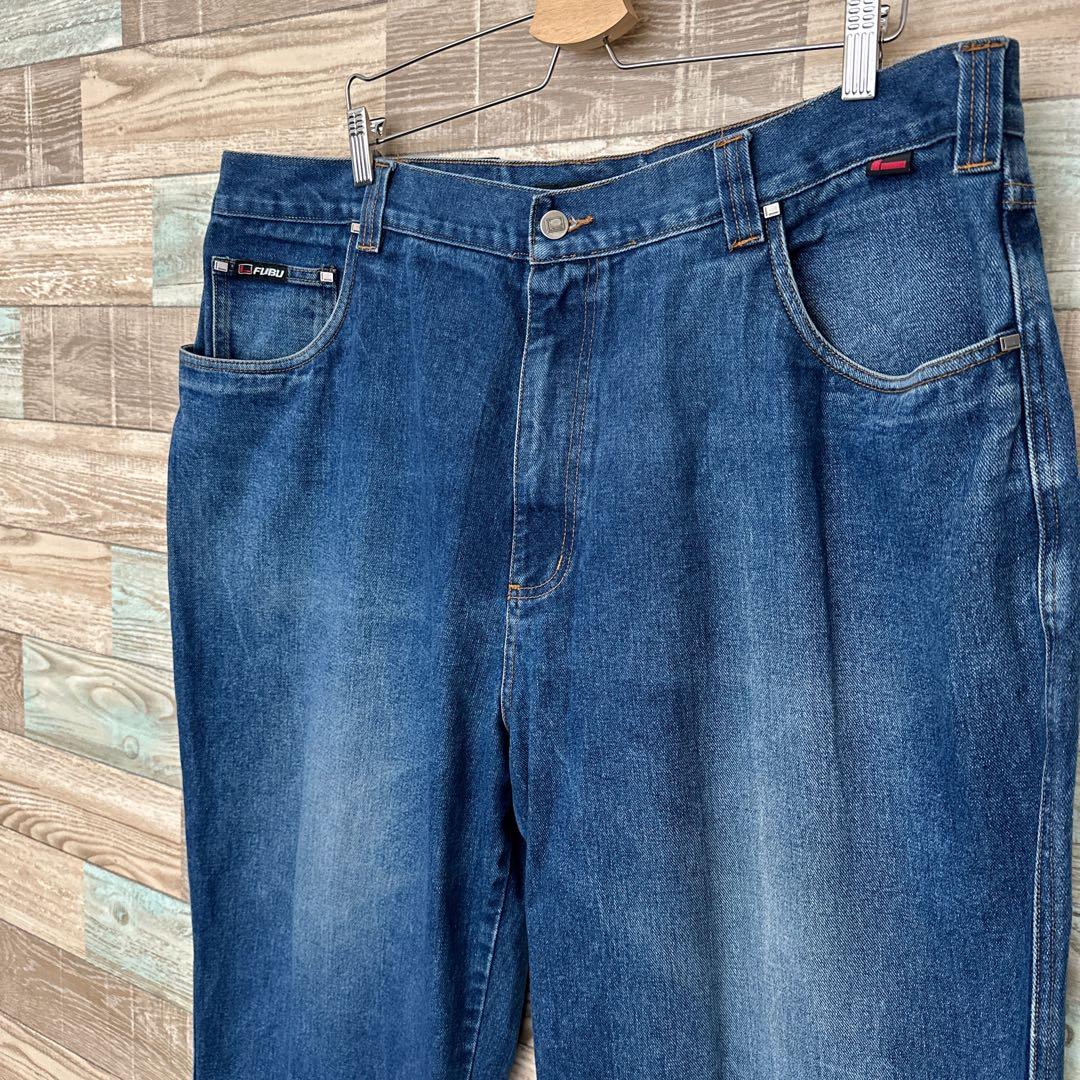 FUBUフブバギーデニムジーンズストリートw42極太b系y2k古着ヒップホップ