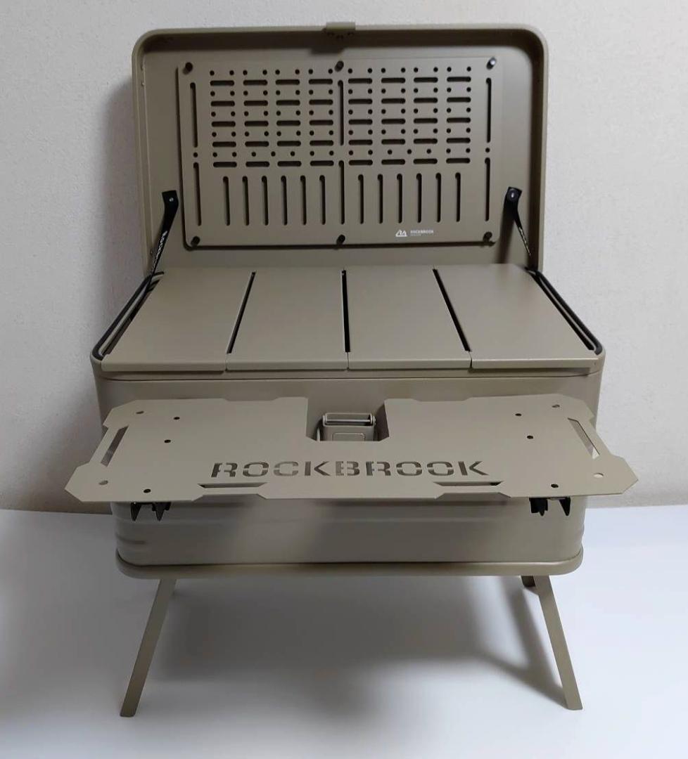 アルミコンテナ　50L　フルカスタム　カーキー　キャンプ　新品送料込み