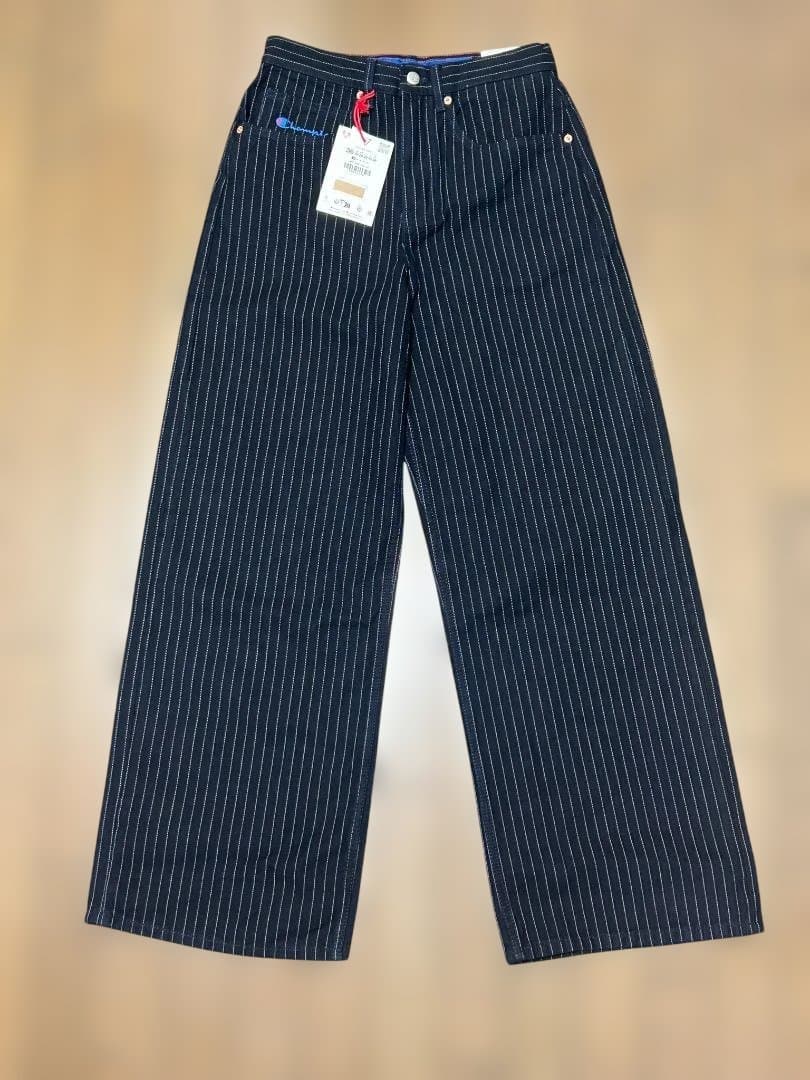 CHAMPION X ZARA ストライプ バギーフィットジーンズ　36