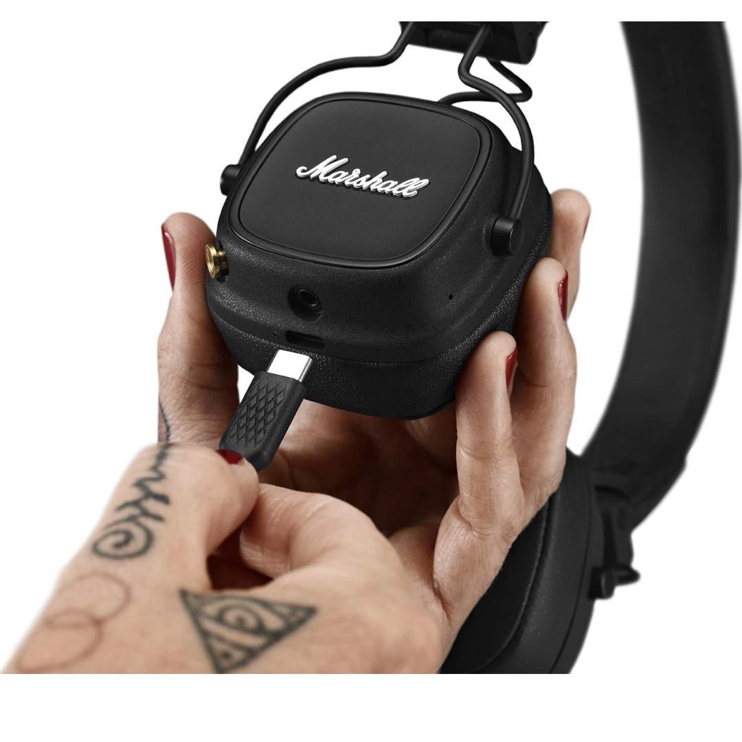 Marshall ワイヤレスオンイヤーヘッドホン Major Ⅳ ブラック