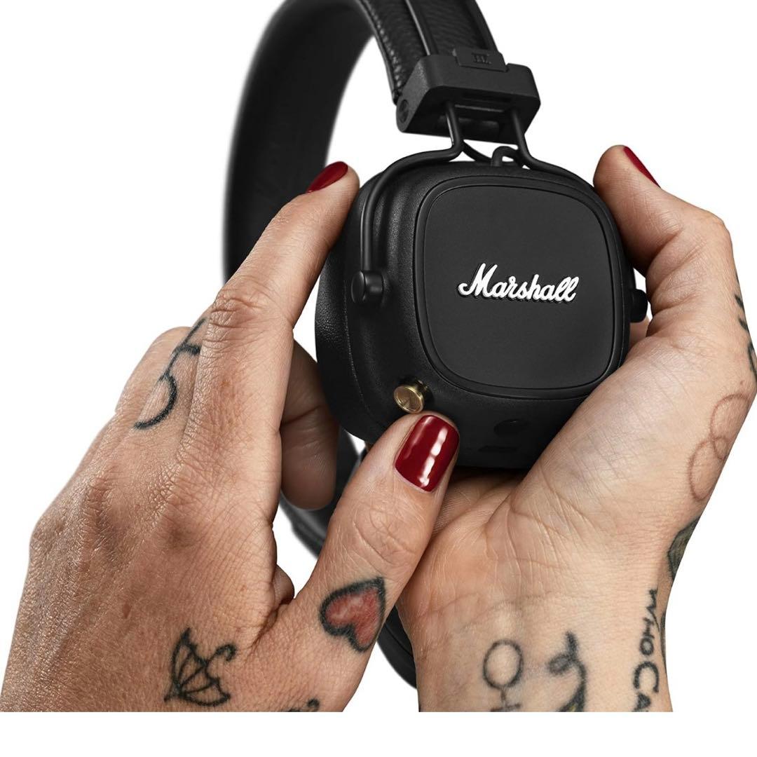 Marshall ワイヤレスオンイヤーヘッドホン Major Ⅳ ブラック
